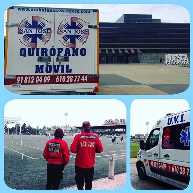 Quirofano movil campo de futbol en Huesca